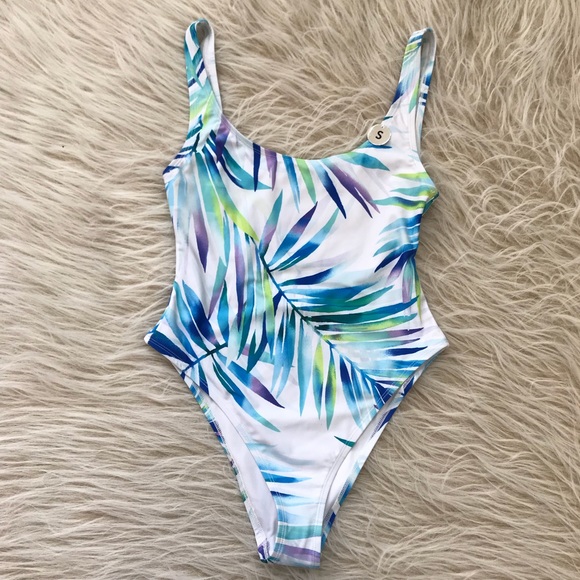 Forever 21 Other - Forever 21 one piece swimsuit white palm print sm